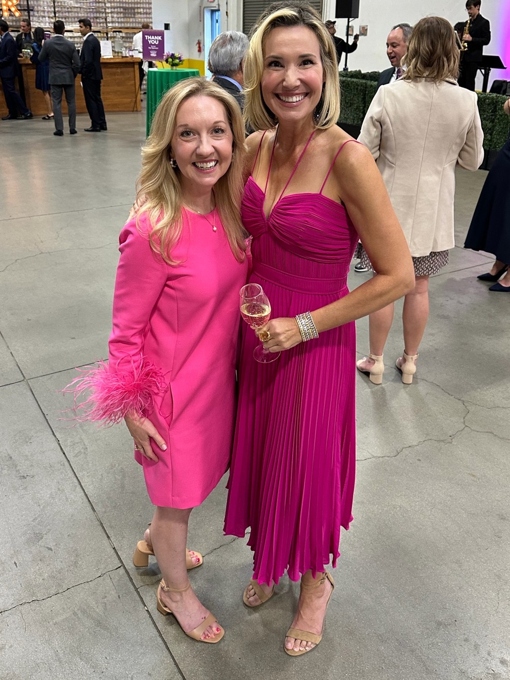 Alex Marie Fuchsia Spaghetti-Strap Midi Dress